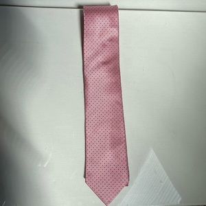 Neiman Marcus pink silk polka dot necktie